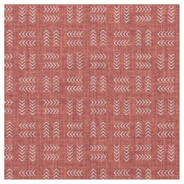 Arrows on Red Linen Tyg (Närbild)