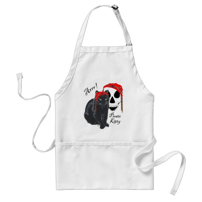 Arrr!  Black Cat Pirat Kattunge Förkläde (Framsidan)