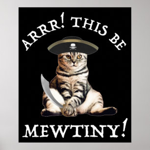 Arrr! Det här är Mewpys! Pirat Cat Poster