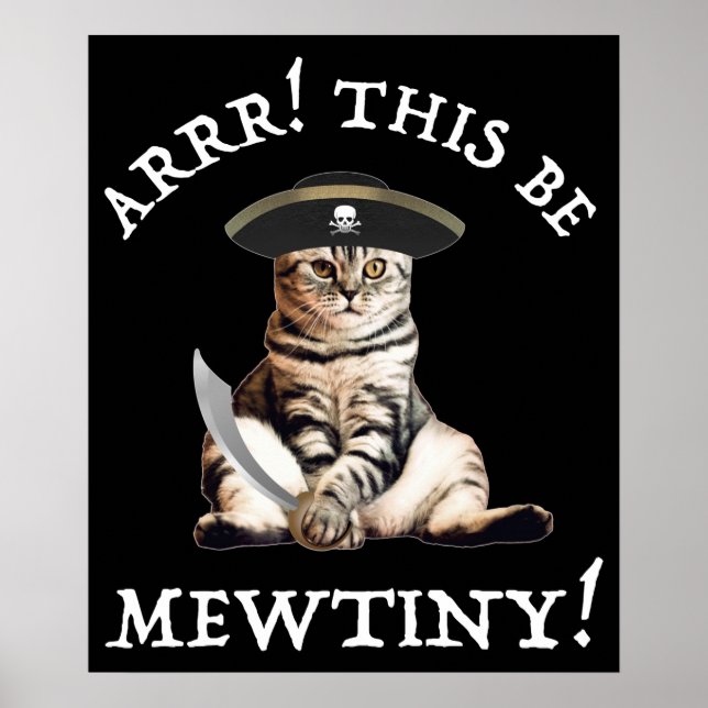 Arrr! Det här är Mewpys! Pirat Cat Poster (Framsidan)