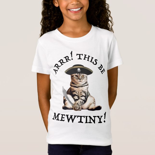 Arrr! Det här är Mewpys! Pirat Cat T Shirt (Framsida)