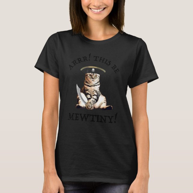 Arrr detta är Mewtiny  Pirat Katt T Shirt (Framsida)