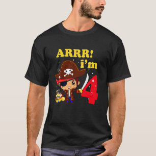 Arrr jag är 4 år gammal 4e födelsedagen Pirat Kids T Shirt