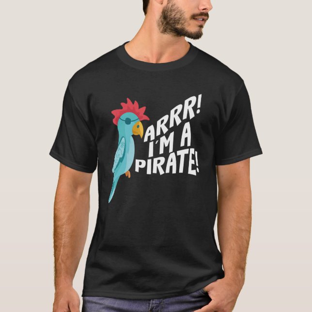 Arrr jag är en Pirat-papegoja som pratar fåglar T Shirt (Framsida)