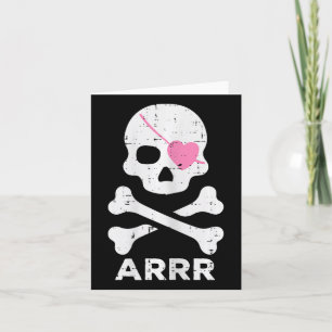 Arrr Pirat Heart Eyepatch Halloween Women Småbarn Kort