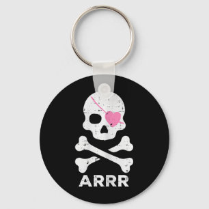 Arrr Pirat Heart Eyepatch Halloween Women Småbarn Nyckelring