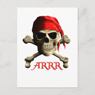 ARRR Prata som en pirat Jolly Roger Vykort