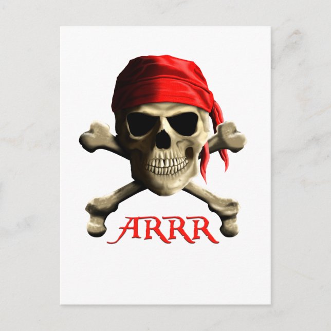 ARRR Prata som en pirat Jolly Roger Vykort (Framsida)