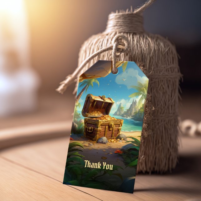 Arrr-tack! Piratparadis ön Födelsedag Presentetikett (Skapare uppladdad)