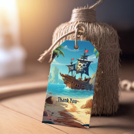 Arrr-tack-ye! Pirat Paradise Island Birthday Presentetikett