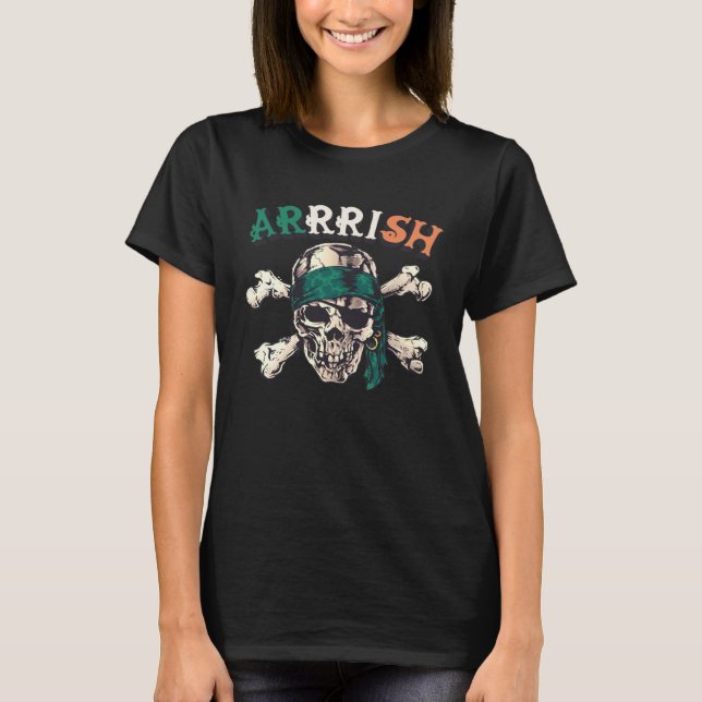 Arrrish Irish Pirate St Patricks Day T Shirt (Framsida)