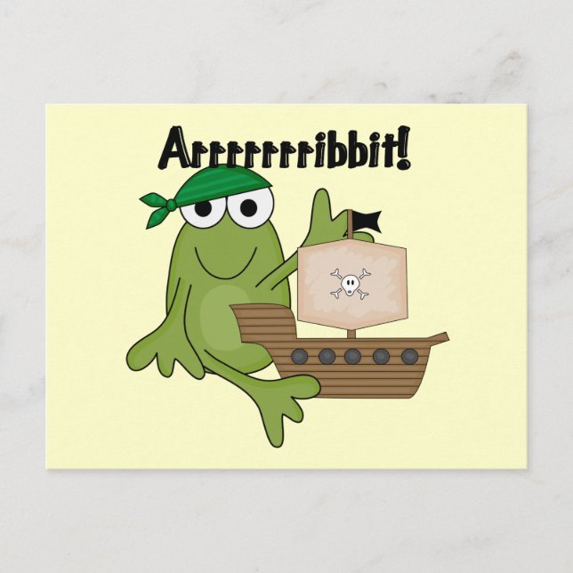 Arrrrribbit Frog Pirat Tshirts och Gifts Vykort (Framsida)