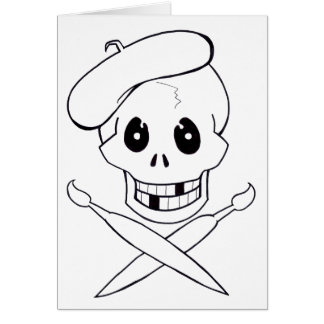 Arrrrtist pirat (skallen och Crossbones) Hälsningskort