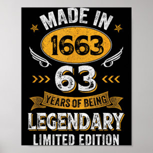 Års Fint gammalt 1963 63 Födelsedag Poster