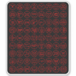 Ars Goetias 72-demoliga skyltar (röd på svart) Klistermärken