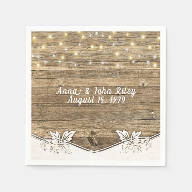 Årsbelysning på trä pappersservett (Framsidan)