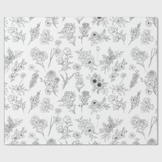 årsblommor inslagspapper presentpapper