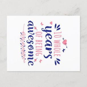 Årsdag 10 hela år av fantastisk  helg vykort