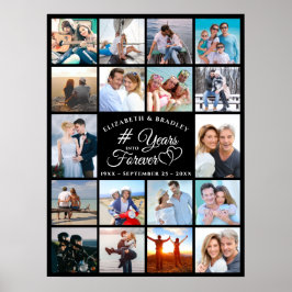 Årsdag 18 Foto Collage ÅR IN I EVIGHET Poster