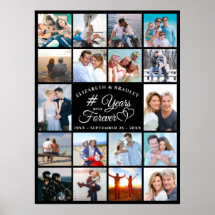 Årsdag 18 fotokollage ÅR IN I FORDRING Poster