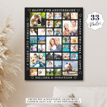 Årsdag 33 Personlig för Photo Collage Anpassningsb Canvastryck<br><div class="desc">Skapa enkelt en bröllop-minnesminnesminnesstund för viktiga fotominnen som ett förstklassigt kanvastryck som använder denna lättöverförbara fotosamlingsmall med 33 kvadratbilder av det speciella paret under åren för att fira varje årsdag och personlig med din anpassningsbar. Du kan ändra bakgrund och teckensnitt för stil och färg. I den text som går att...</div>