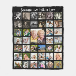 Årsdag 39 Photo Collage Personlig Black Fleecefilt