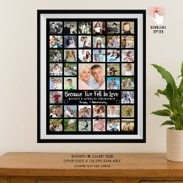 Årsdag 41 Fotokollage med eget text och färg Poster