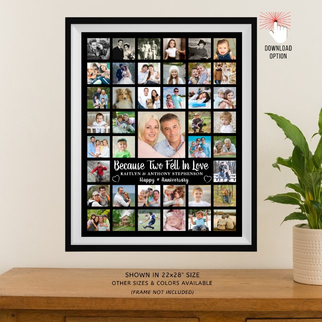 Årsdag 41 Fotokollage med eget text och färg Poster (Skapare uppladdad)