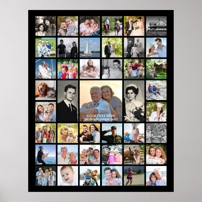 Årsdag 43 Anpassningsbar för fotokollage-Personlig Poster (Framsidan)