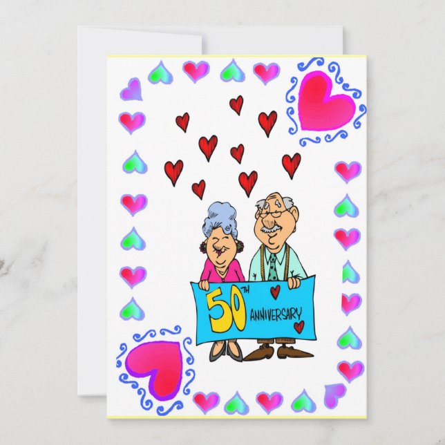 Årsdag - 50 Guld Inbjudningar (Framsida)