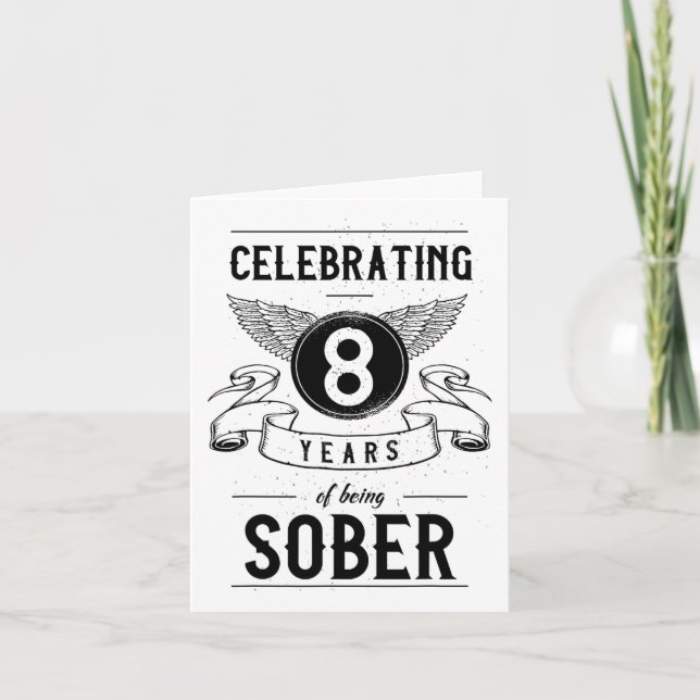 Årsdag 8 år Sober Kort (Framsida)