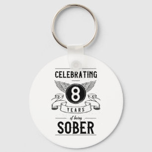 Årsdag 8 år Sober Nyckelring
