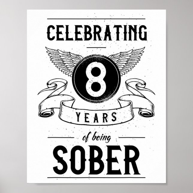 Årsdag 8 år Sober Poster (Framsidan)