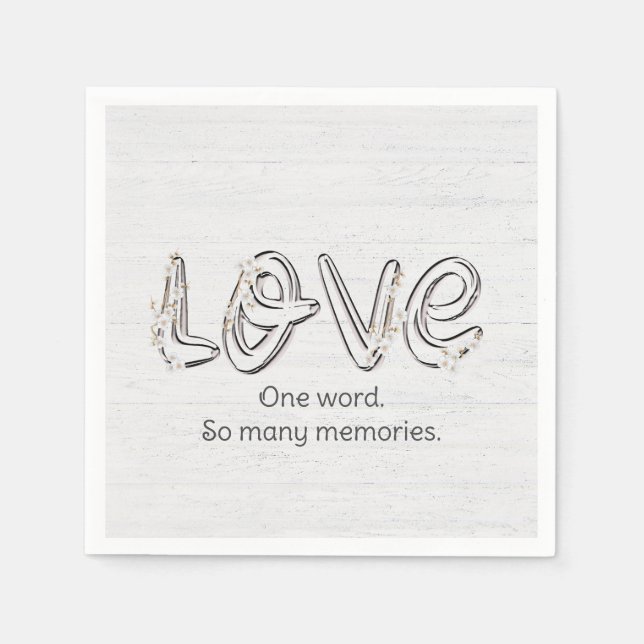 Årsdag Almond Blommar Kärlek Text Pappersservett (Framsidan)