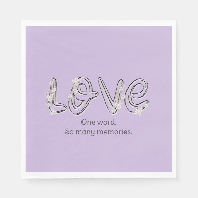 Årsdag Almond Blommar Kärlek Text Pappersservett (Framsidan)