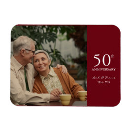 Årsdag, anpassningsbar foto bröllop modern röd vit magnet