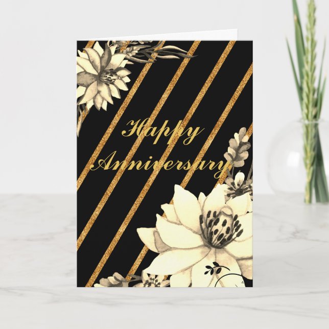 Årsdag Black/Guld Kort (Framsida)