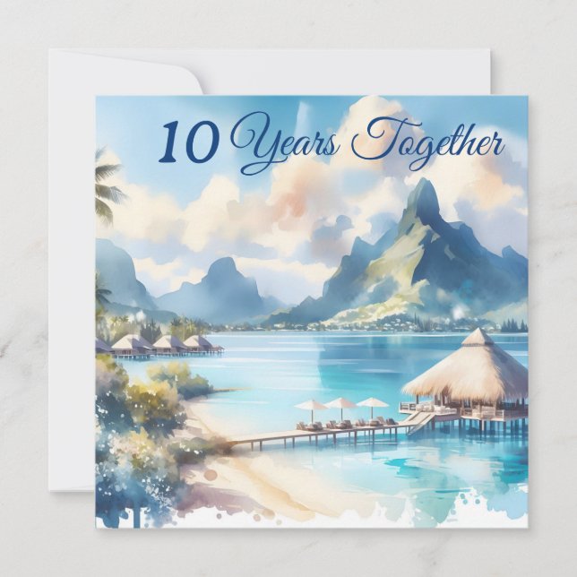 Årsdag Bora Bora Fransk Polinesia Travel Kort (Framsida)