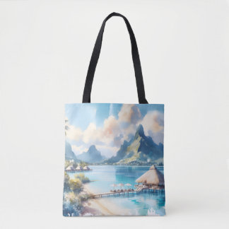 Årsdag Bora Bora Fransk Polinesia Travel Tygkasse