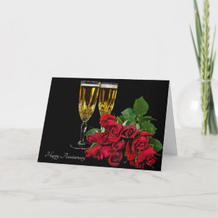 Årsdag Champagne och ro Helgkort