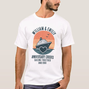 Årsdag Cruises Cute Couple Vacation T Shirt