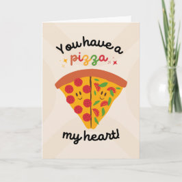 Årsdag Cute Pizza Illustration Kort