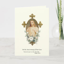 Årsdag Dödsförlust förlorad Helig Heart Jesus Kort