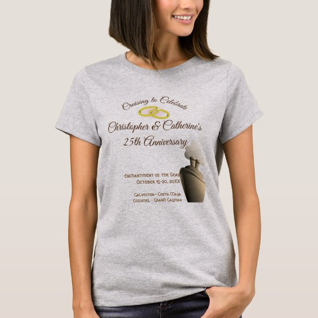 Årsdag Firande Anpassningsbar Cruise T Shirt (Framsida)