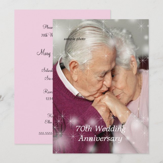 Årsdag Firande, inbjudan till Anpassningsbar (Fram/baksida)