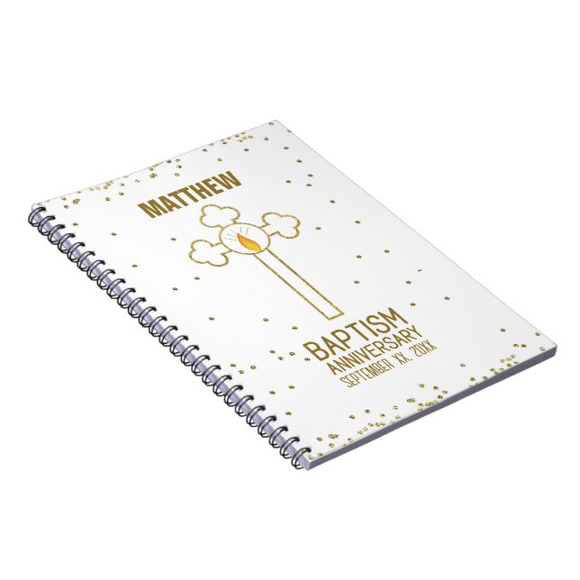Årsdag för Baptism Guld Kor Personlig Anteckningsbok (Högra Sidan)