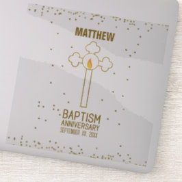Årsdag för Baptism Guld Kor Personlig Klistermärken