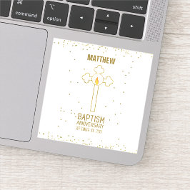 Årsdag för Baptism Guld Kor Personlig Klistermärken