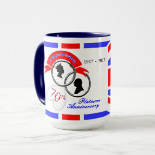 Årsdag för drottningElizabeth Prince Philip 70th Mugg