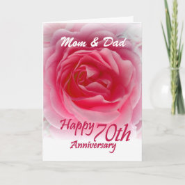 Årsdag för FÖRÄLDRAR 70th med rosa ros Kort